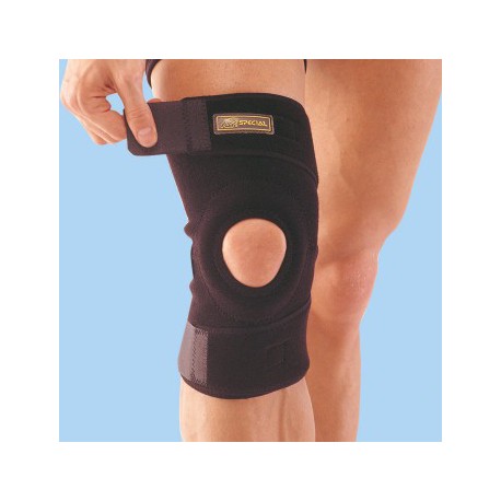 Neoprenowy zapinany stabilizator stawu kolanowego z osłoną rzepki