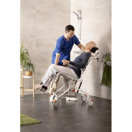 Wózek toaletowo-prysznicowy z manualną regulacją kąta nachylenia z regulacją wysokości siedziska-Etac Swift Mobile Tilt 2